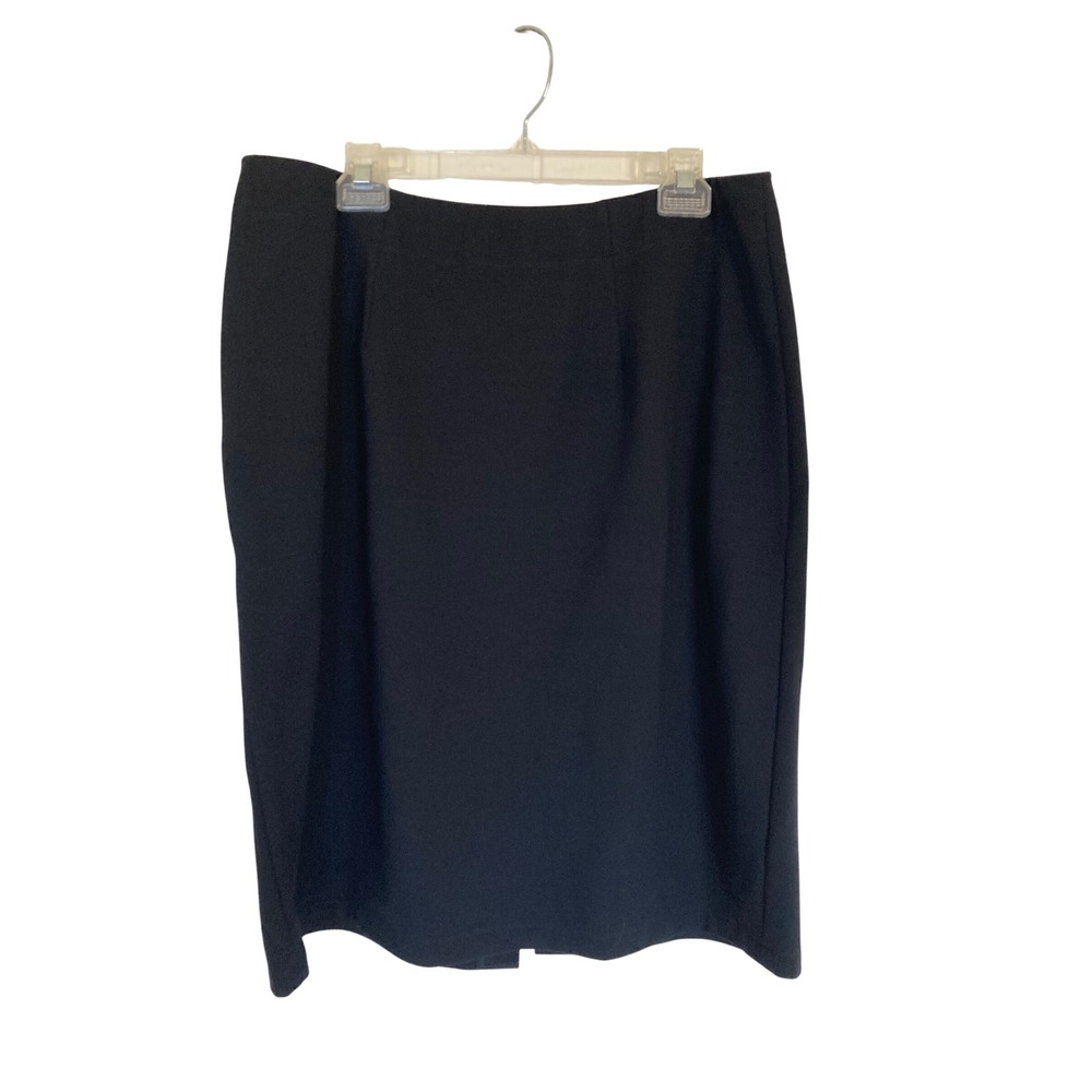 Eileen Fisher Woman Black Italian Fabric Viscose Blend Pull On Pencil Skirt 1X